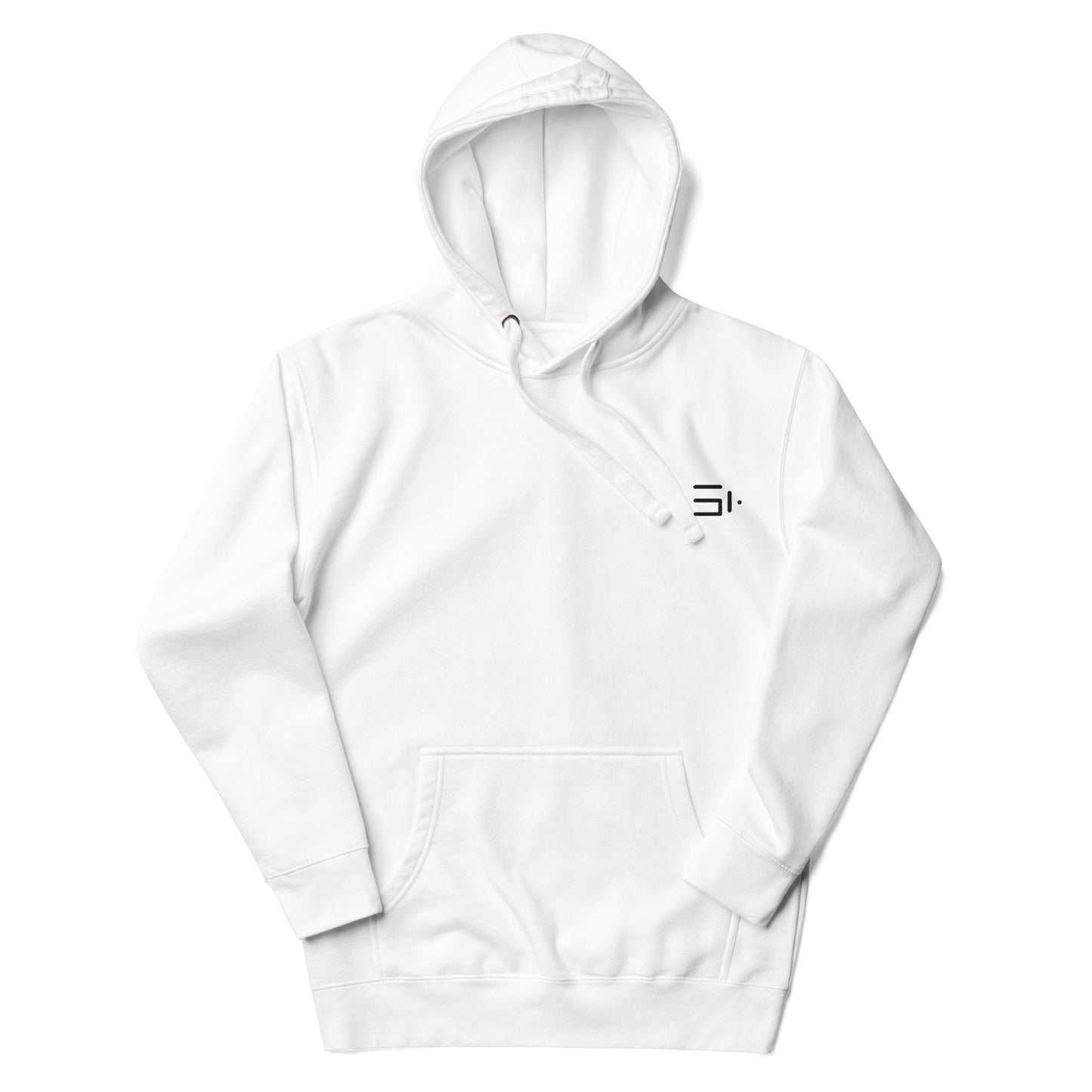Unisex Hoodie Embroidery White