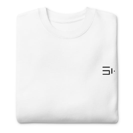 Unisex Premium Sweatshirt Embroidery White